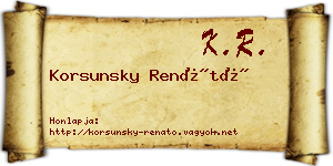 Korsunsky Renátó névjegykártya